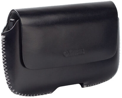 Krusell Hector horizontale Lederen beschermhoes - maat XL - Zwart, Aanbevolen voor toestellen tussen 115x60x4 – 125x71x10mm.