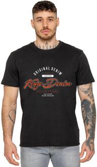 Kruze | 3-pack heren T-shirts met ronde hals en print - maat S Veelkleurig