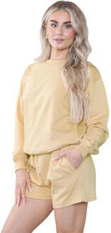 Kruze | Dames Sweatshirt & Korte Broek Tracksuit Set Huidkleurig