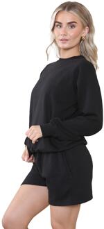 Kruze | Dames Sweatshirt & Korte Broek Tracksuit Set Zwart