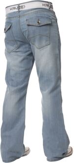 Kruze Heren Bootcut Denim Jeans Hemelsblauw - 32W/32L