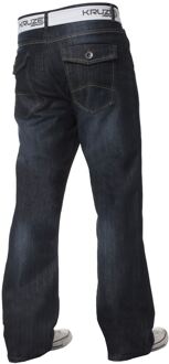 Kruze Heren Bootcut Denim Jeans Indigoblauw - 34W/32L