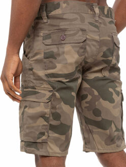 Kruze Heren Camo Korte Broek| Kruze Designer Herenmode Kaki - 30 (Taille)