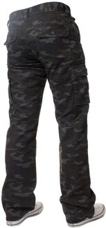 Kruze Heren Cargo Combat Broek Donkergroen - 34W/30L