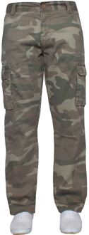 Kruze Heren Cargo Combat Broek Kaki - 44W/30L
