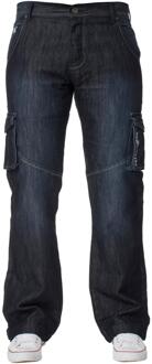 Kruze heren Cargo Combat Jeans - Donkerblauw - 38W/34L