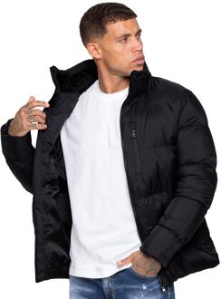 Kruze | Heren Gewatteerde Jas met Capuchon Zwart