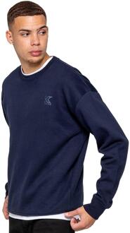 Kruze | Heren oversized sweatshirt met ronde hals - maat S Navy