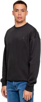 Kruze | Heren oversized sweatshirt met ronde hals - maat S Zwart