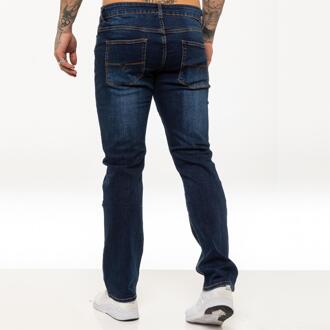 Kruze Heren Rechte Benen Stretch Jeans Indigoblauw - 32W/32L
