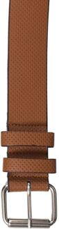 Kruze Heren Riem Tan Leder In reliëf Bruin - 5XL