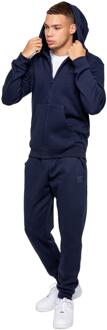 Kruze Heren Zip Hoodie Tracksuit Set Navy