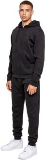 Kruze Heren Zip Hoodie Tracksuit Set Zwart - M