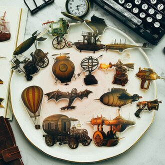 KSCRAFT 40 pcs Vintage Velijn Papier Stickers voor Scrapbooking DIY Projecten/Fotoalbum/Card Making Ambachten