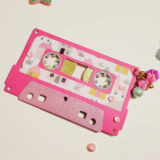 Kscraft Leuke Cassette Tape Metalen Stansmessen Stencils Voor Diy Scrapbooking Decoratieve Embossing Diy Papier Kaarten licht grijs