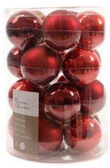 Ksd 3 stuks Kerstbal glas rode mix 60mm assortie KSD