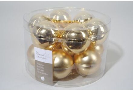 Ksd 4 stuks 12 kerstballen licht goud glans-mat 50 mm Geel