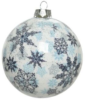 Ksd Kerstbal foam d8cm wit/blauw