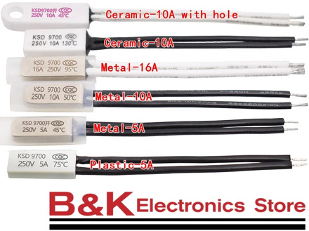 KSD9700 10C-240C Thermostat 45C 50C 85C 90C 95C 150C Bimetal Disc Temperature Switch N/O Thermal Protector degree centigrade