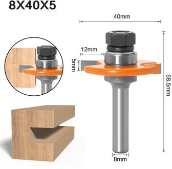 Ktco 8Mm Schacht "T" Type Biscuit Gezamenlijke Slot Cutter Voegwerk/Steken Router Bit Cutter hout Werken 8X40X5