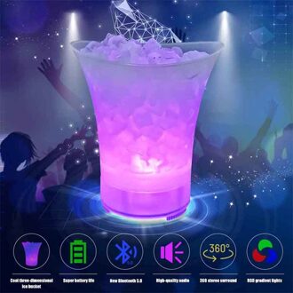 Ktv Kleur Veranderende Keuken Gereedschap Met Led Licht Bluetooth Speaker Container Draagbare Ijsemmer Feestartikelen Nachtclubs Drankjes