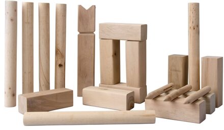 Kubb Werpspel - Vikingspel - 21-delig - 2-6 Spelers - Medium - Hout Beige