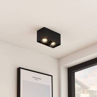 Kubika downlight, 19 cm, zwart, 2-lamps, metaal