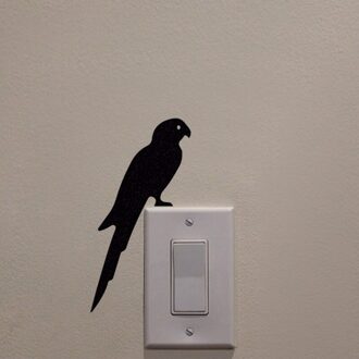 KUCADA creatieve vogel schakelpaneel sticker voor muur decoratie verwijderbare muur sticker muurschilderingen decal black pvc WP1876