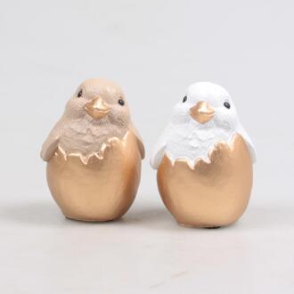 Kuiken uit ei camel-wit 7x7x9,5cm verschillende