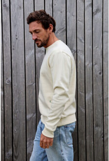KULTIVATE 2401031006 basic crew 297 bone white heren sweater kultiv Ecru - L