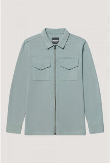 KULTIVATE 2501030211 luxury zip 126 lead - overshirt kultiv Lichtblauw