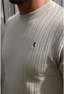 KULTIVATE 2501080800 kn vertical 221 moon beam heren trui kultiv Ecru