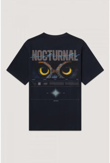 KULTIVATE 2601010205 ts comfy owl - 319 dark navy t-shirt o-neck kultiv Blauw - L