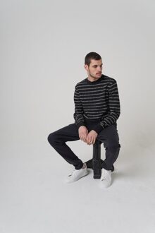 KULTIVATE KN LIMO STRIPE  Pullover StretchLimo   2XL Zwart