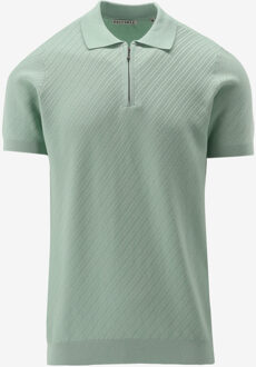KULTIVATE Poloshirt OBLIQUE ZIP groen - S;M;L;XL