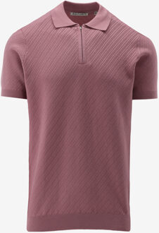 KULTIVATE Poloshirt OBLIQUE ZIP paars - S;M;L;XL;XXL