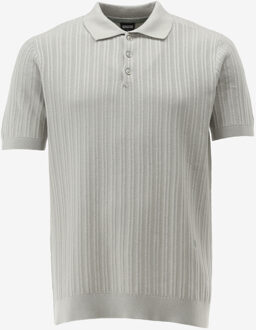 KULTIVATE Poloshirt VERTICAL licht grijs - XL