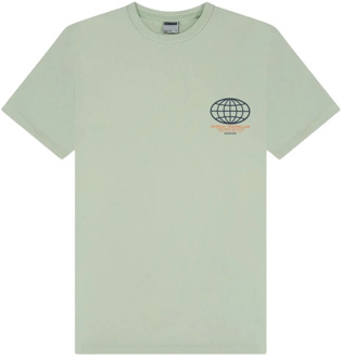 KULTIVATE Reis T-shirt met Grote Achterprint Kultivate , Green , Heren - Xl,L,M,S