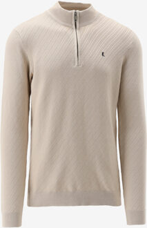 KULTIVATE Sweater KN CROSSED ZIP ecru - L