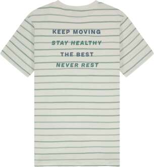 KULTIVATE T-shirt best egret -green striped Ecru - XL