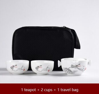 Kung Fu Gaiwan Theepot Theekopje Reizen Thee Set Omvat 1 Pot 2 Cup Persoonlijke Kantoor Reizen Draagbare Theewaar Tas 02
