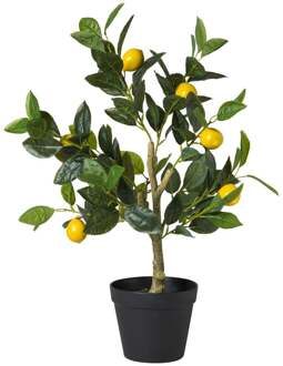Kunst citroenboom groot - groen/geel - 60 cm