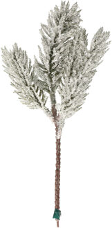 Kunst dennentak - groen - 20 cm - met sneeuw - kersttakken - kerststukje takken