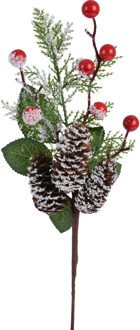 Kunst dennentak - met dennenappels - 36 cm - kersttakken - kerststukje tak