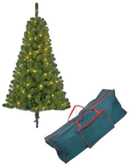 Kunst kerstboom Black Box Charlton 340 tips met licht 155 cm inclusief opbergzak