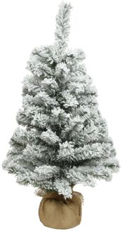 kunst kerstboom - H75 cm - met sneeuw - kunstboom - Kunstkerstboom Groen