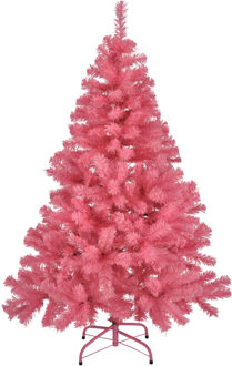Kunst kerstboom - roze - met anti-slip - 261 takken - 120 cm - Kunstkerstboom
