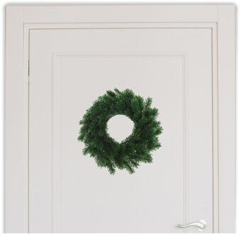 Kunst kerstkrans - 1x - groen - 35 cm - Kerst decoratie kransen - van dennentakken