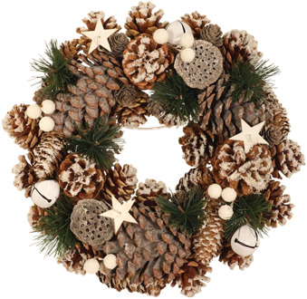 Kunst kerstkrans Ø 30cm met jingle bells