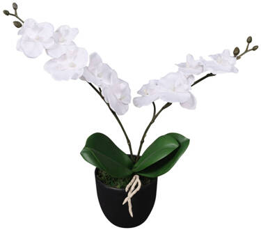 Kunst Orchidee Plant Met Pot 30 Cm Wit Multikleur